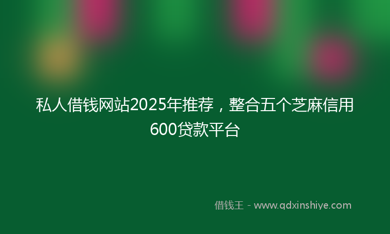 私人借钱网站2025年推荐，整合五个芝麻信用600贷款平台