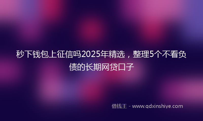 秒下钱包上征信吗2025年精选，整理5个不看负债的长期网贷口子