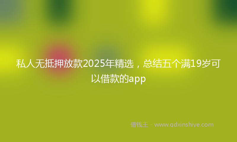 私人无抵押放款2025年精选,总结五个满19岁可以借款的app