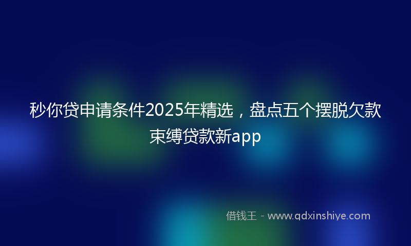 秒你贷申请条件2025年精选，盘点五个摆脱欠款束缚贷款新app