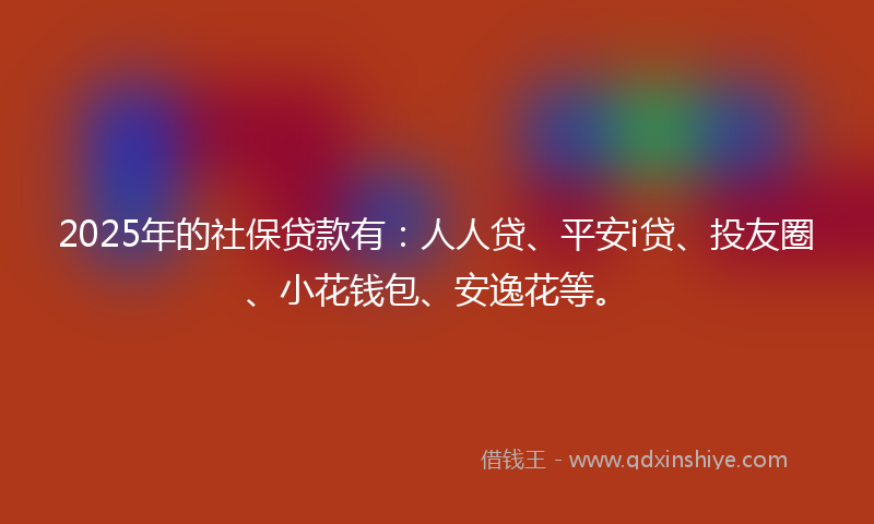 2025年的社保贷款有：人人贷、平安i贷、投友圈、小花钱包、安逸花等。