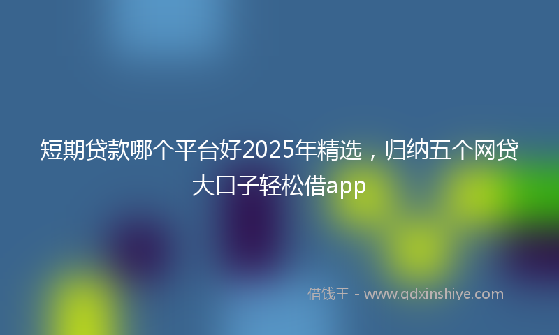 短期贷款哪个平台好2025年精选,归纳五个网贷大口子轻松借app