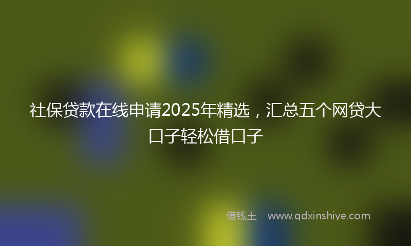社保贷款在线申请2025年精选，汇总五个网贷大口子轻松借口子