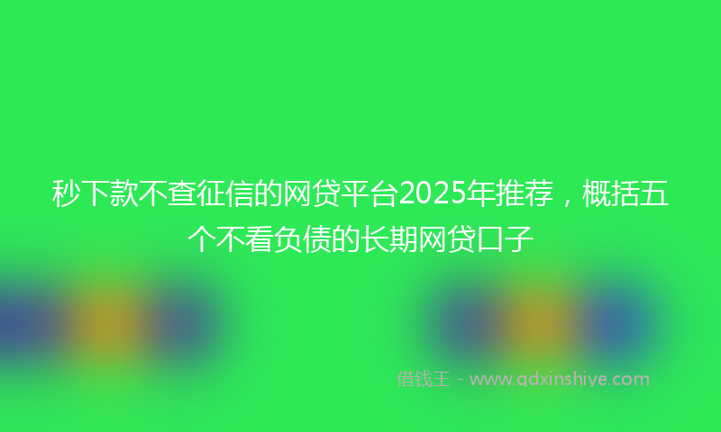 秒下款不查征信的网贷平台2025年推荐，概括五个不看负债的长期网贷口子