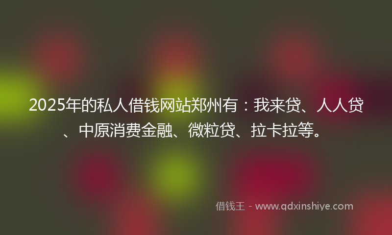 2025年的私人借钱网站郑州有：我来贷、人人贷、中原消费金融、微粒贷、拉卡拉等。