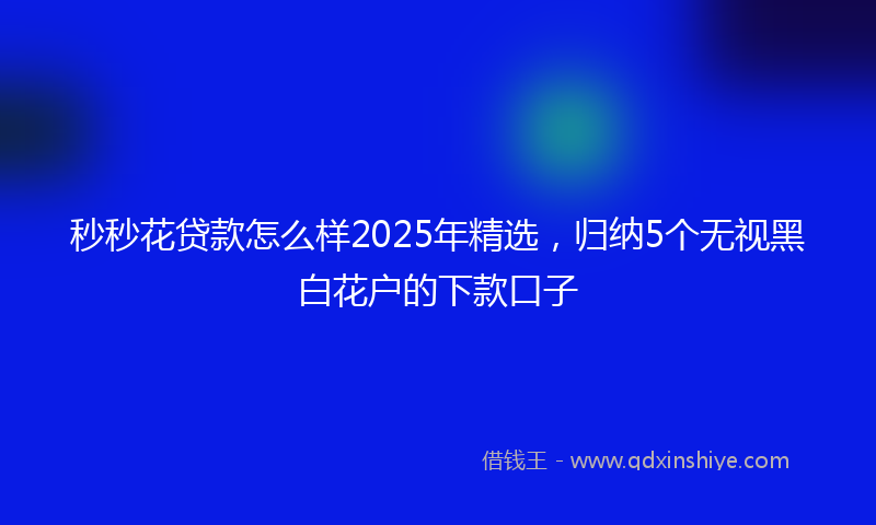 秒秒花贷款怎么样2025年精选，归纳5个无视黑白花户的下款口子