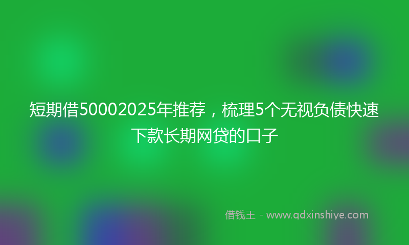 短期借50002025年推荐，梳理5个无视负债快速下款长期网贷的口子