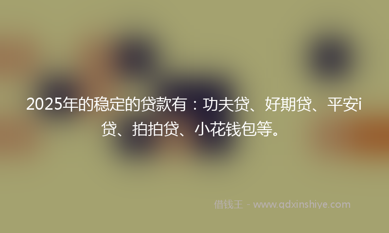 2025年的稳定的贷款有：功夫贷、好期贷、平安i贷、拍拍贷、小花钱包等。