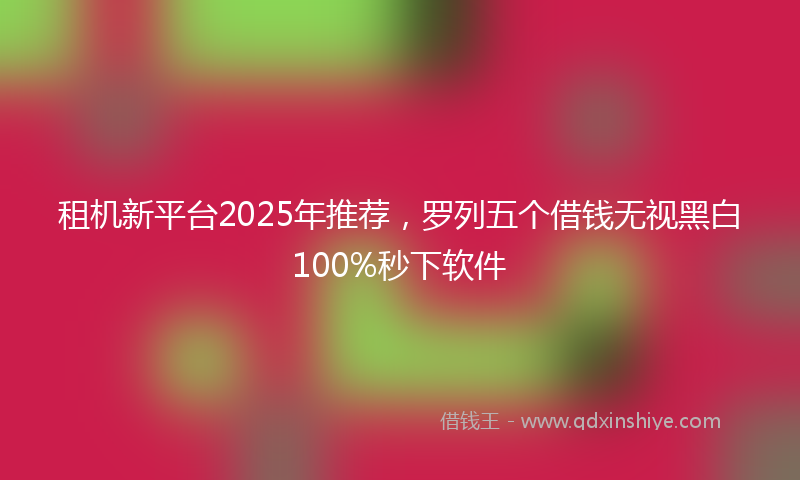 租机新平台2025年推荐，罗列五个借钱无视黑白100%秒下软件