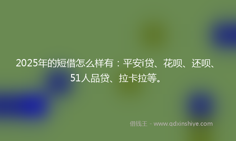 2025年的短借怎么样有：平安i贷、花呗、还呗、51人品贷、拉卡拉等。
