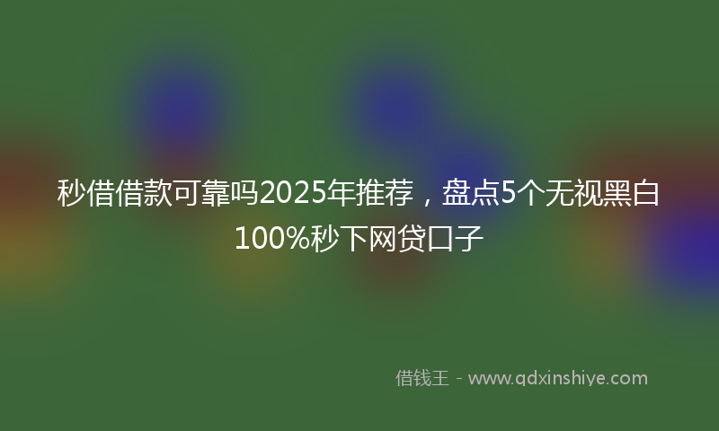 秒借借款可靠吗2025年推荐，盘点5个无视黑白100%秒下网贷口子