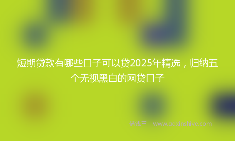 短期贷款有哪些口子可以贷2025年精选，归纳五个无视黑白的网贷口子