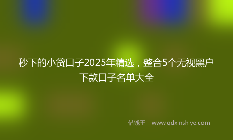 秒下的小贷口子2025年精选，整合5个无视黑户下款口子名单大全
