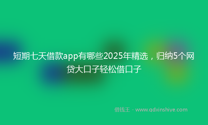 短期七天借款app有哪些2025年精选，归纳5个网贷大口子轻松借口子