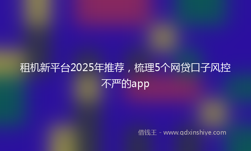 租机新平台2025年推荐，梳理5个网贷口子风控不严的app