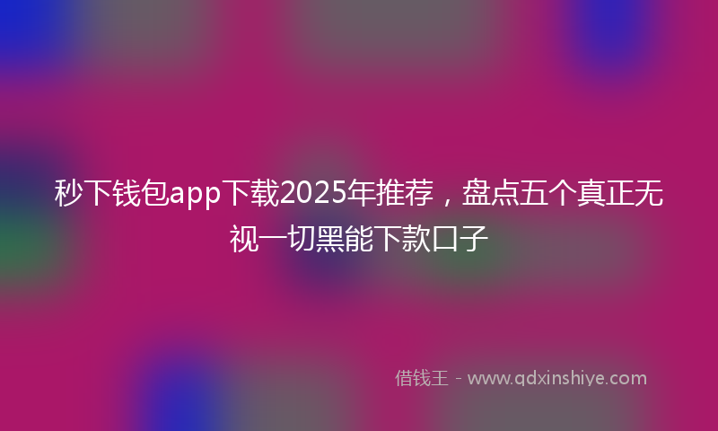 秒下钱包app下载2025年推荐，盘点五个真正无视一切黑能下款口子