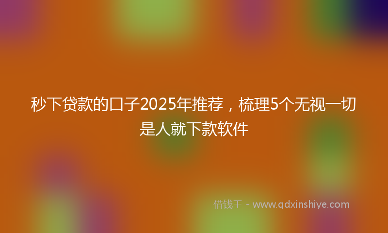 秒下贷款的口子2025年推荐，梳理5个无视一切是人就下款软件