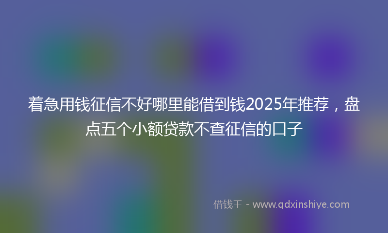 着急用钱征信不好哪里能借到钱2025年推荐，盘点五个小额贷款不查征信的口子