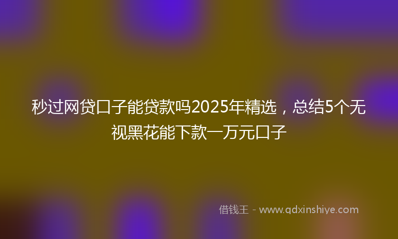 秒过网贷口子能贷款吗2025年精选，总结5个无视黑花能下款一万元口子