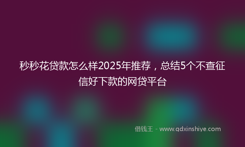 秒秒花贷款怎么样2025年推荐，总结5个不查征信好下款的网贷平台