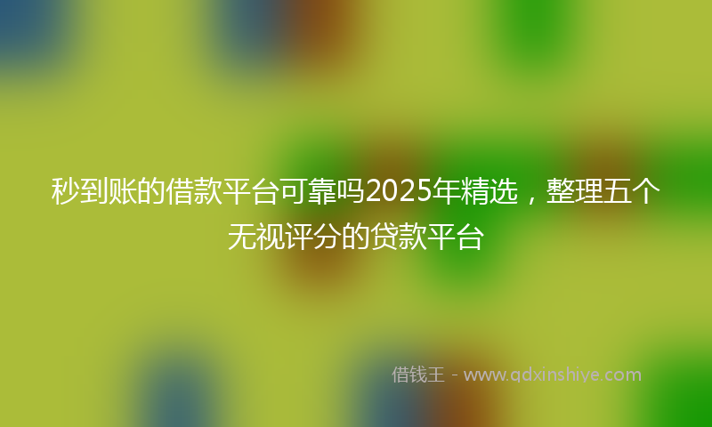 秒到账的借款平台可靠吗2025年精选，整理五个无视评分的贷款平台