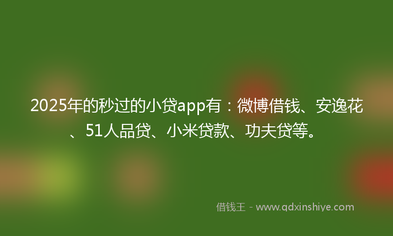2025年的秒过的小贷app有：微博借钱、安逸花、51人品贷、小米贷款、功夫贷等。