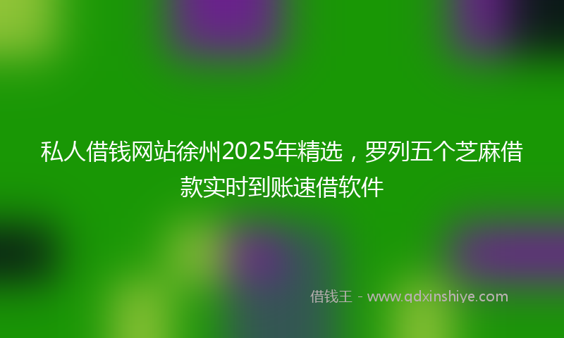 私人借钱网站徐州2025年精选，罗列五个芝麻借款实时到账速借软件