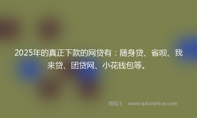 2025年的真正下款的网贷有：随身贷、省呗、我来贷、团贷网、小花钱包等。