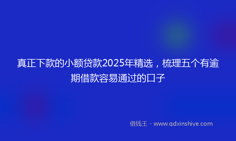 真正下款的小额贷款2025年精选，梳理五个有逾期借款容易通过的口子