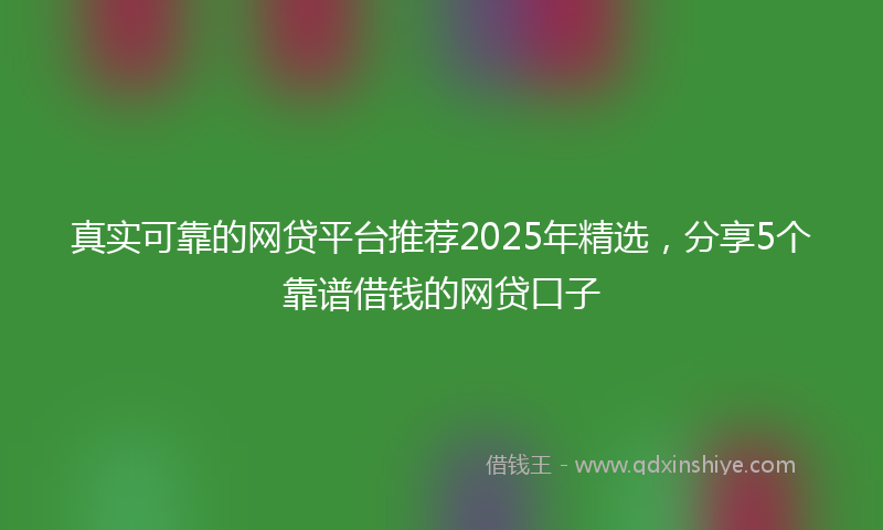 真实可靠的网贷平台推荐2025年精选,分享5个靠谱借钱的网贷口子