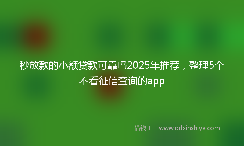 秒放款的小额贷款可靠吗2025年推荐，整理5个不看征信查询的app