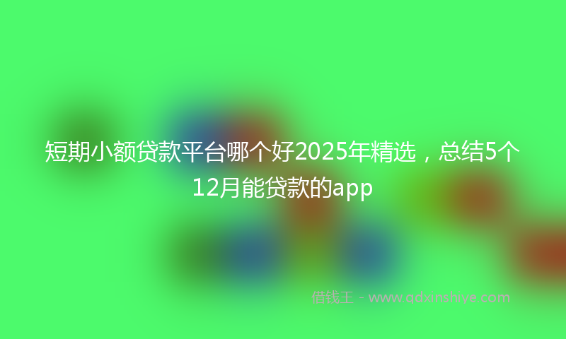 短期小额贷款平台哪个好2025年精选，总结5个12月能贷款的app