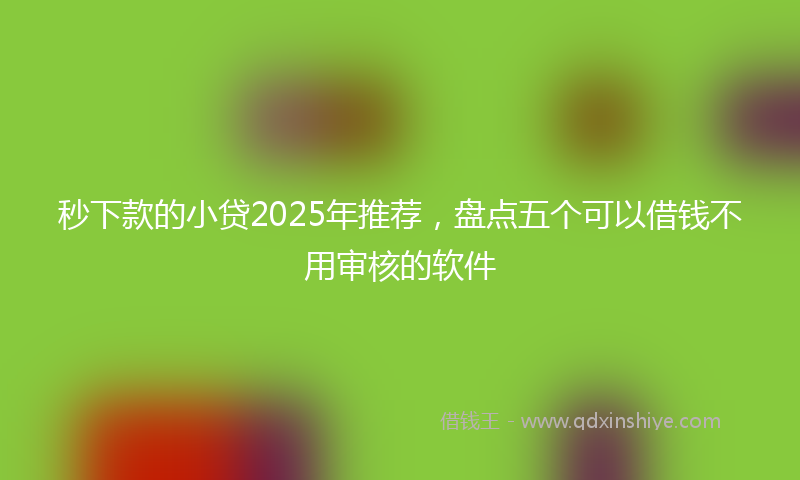秒下款的小贷2025年推荐，盘点五个可以借钱不用审核的软件
