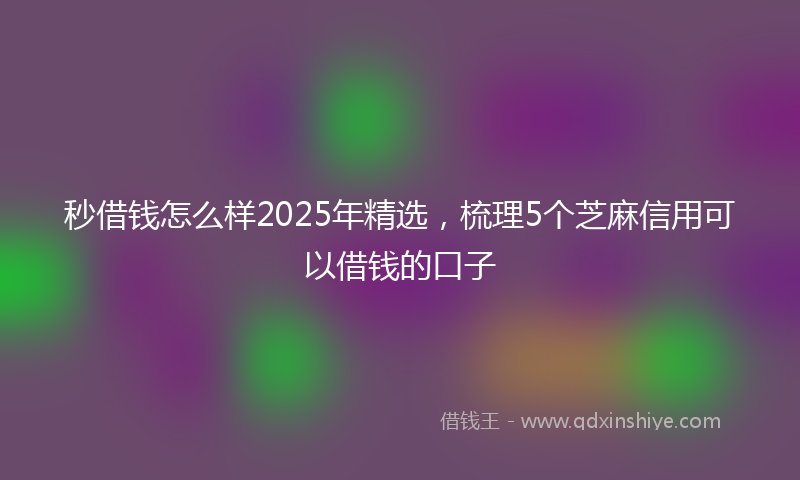 秒借钱怎么样2025年精选，梳理5个芝麻信用可以借钱的口子
