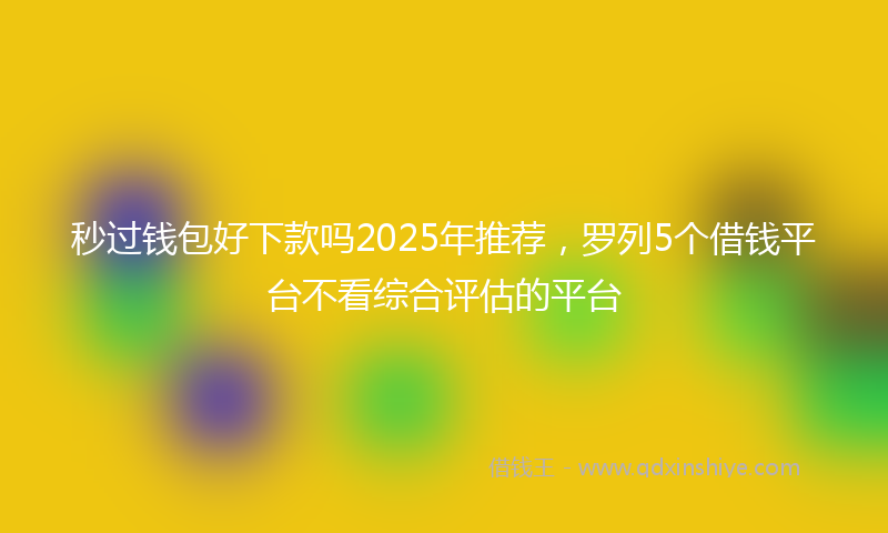 秒过钱包好下款吗2025年推荐，罗列5个借钱平台不看综合评估的平台