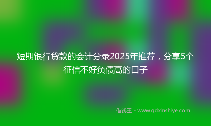 短期银行贷款的会计分录2025年推荐，分享5个征信不好负债高的口子