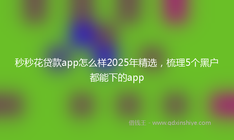 秒秒花贷款app怎么样2025年精选，梳理5个黑户都能下的app