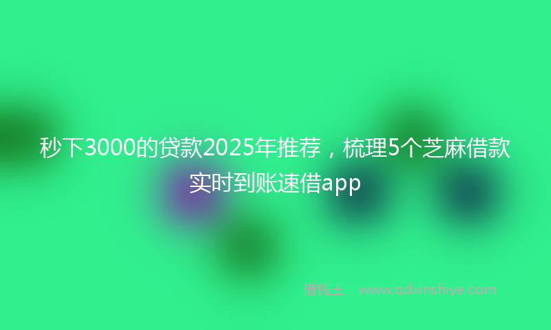 秒下3000的贷款2025年推荐，梳理5个芝麻借款实时到账速借app