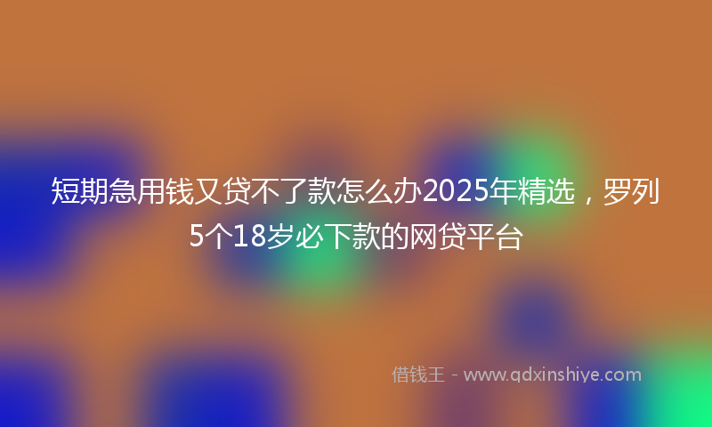 短期急用钱又贷不了款怎么办2025年精选，罗列5个18岁必下款的网贷平台