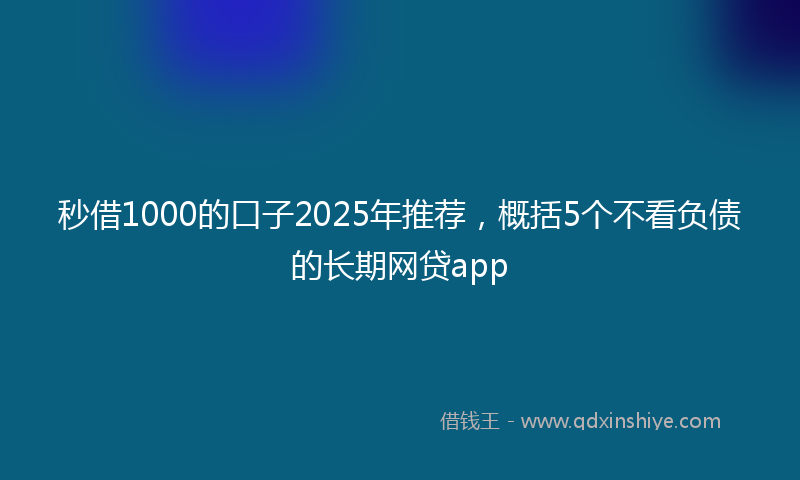 秒借1000的口子2025年推荐，概括5个不看负债的长期网贷app