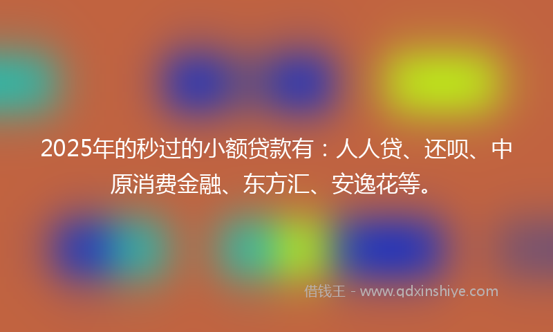 2025年的秒过的小额贷款有：人人贷、还呗、中原消费金融、东方汇、安逸花等。