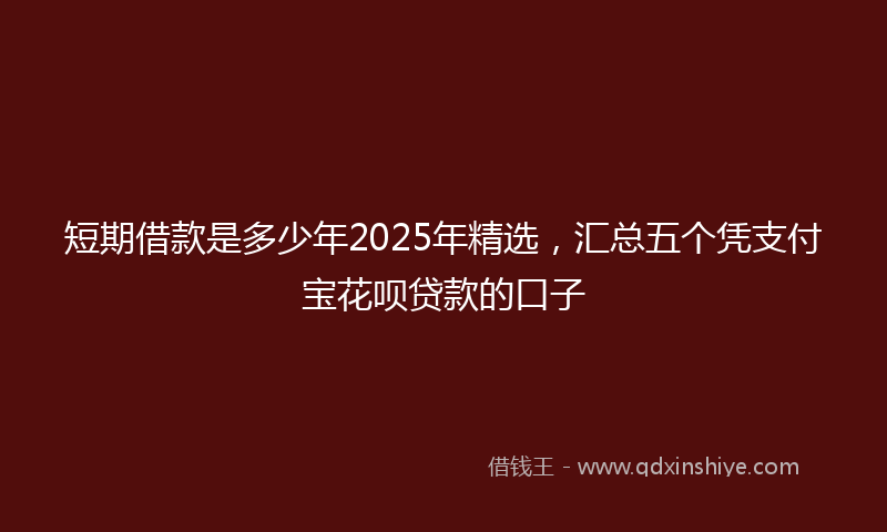 短期借款是多少年2025年精选，汇总五个凭支付宝花呗贷款的口子