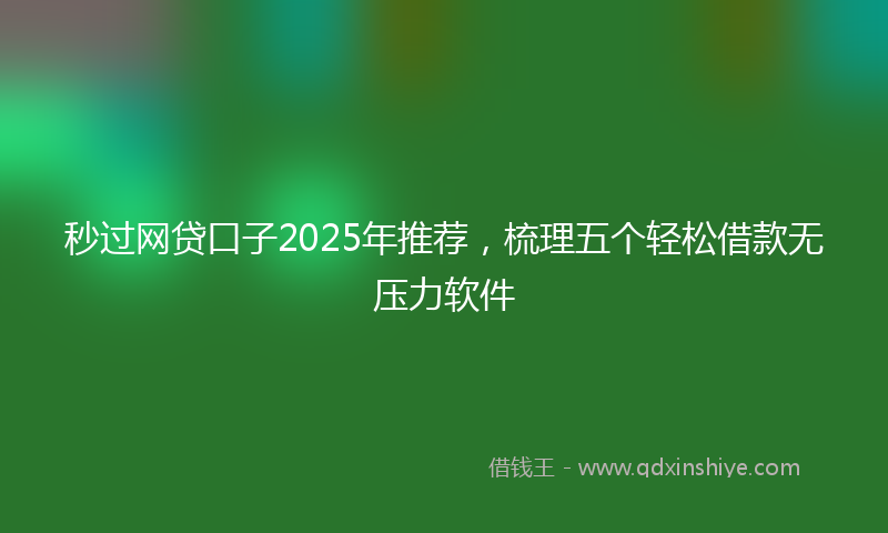 秒过网贷口子2025年推荐，梳理五个轻松借款无压力软件