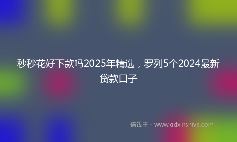 秒秒花好下款吗2025年精选，罗列5个2024最新贷款口子