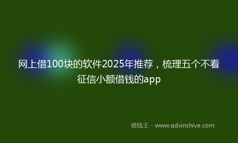 网上借100块的软件2025年推荐，梳理五个不看征信小额借钱的app