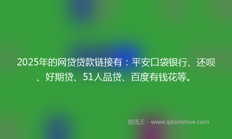 2025年的网贷贷款链接有：平安口袋银行、还呗、好期贷、51人品贷、百度有钱花等。