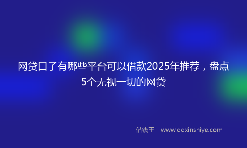 网贷口子有哪些平台可以借款2025年推荐，盘点5个无视一切的网贷