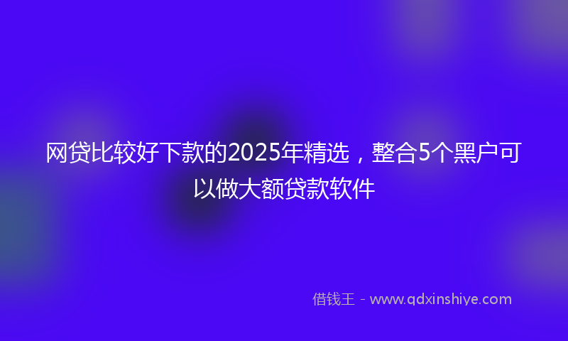 网贷比较好下款的2025年精选，整合5个黑户可以做大额贷款软件