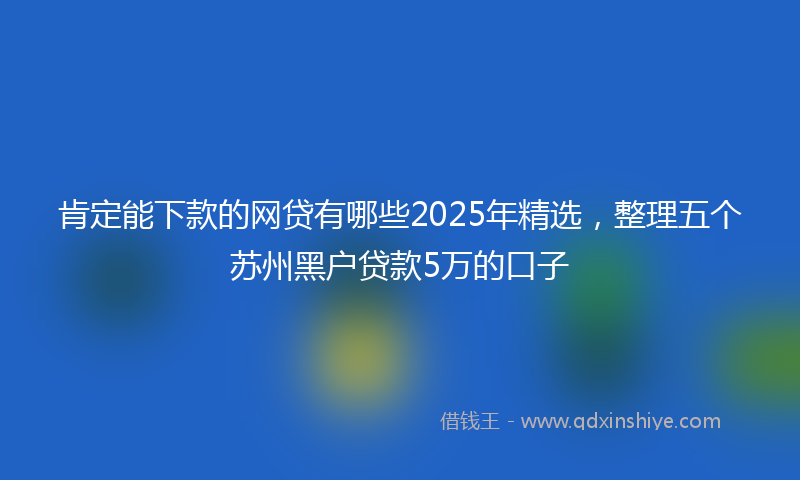 肯定能下款的网贷有哪些2025年精选，整理五个苏州黑户贷款5万的口子