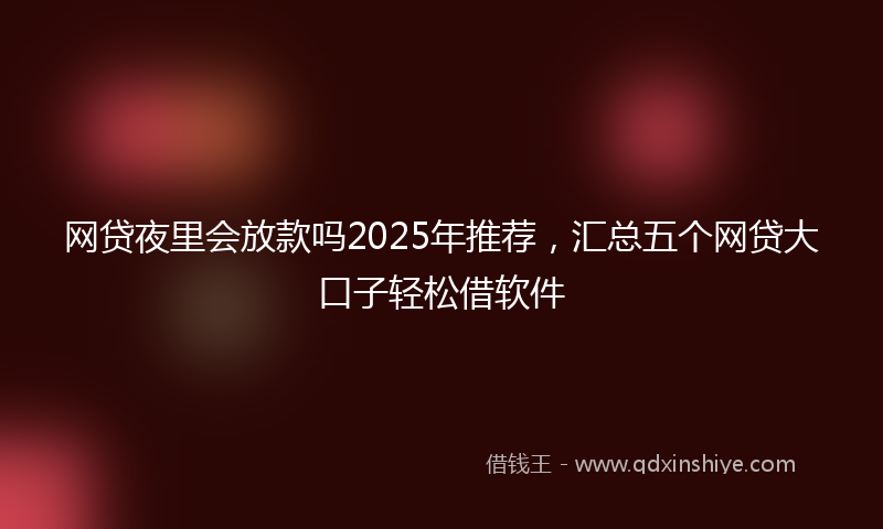 网贷夜里会放款吗2025年推荐，汇总五个网贷大口子轻松借软件